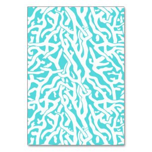 Beach Coral Reef Muster Nautical White Blue Tischnummer
