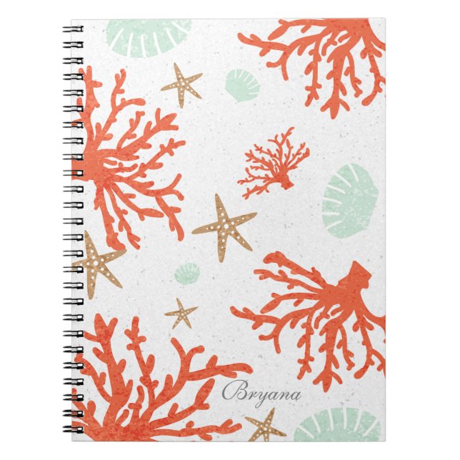 Beach Coral Reef Sea Muschel & Starfish Notebook Notizblock (Vorderseite)