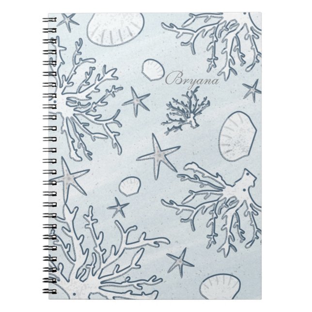 Beach Coral Reef Sea Muschel & Starfish Notebook Notizblock (Vorderseite)