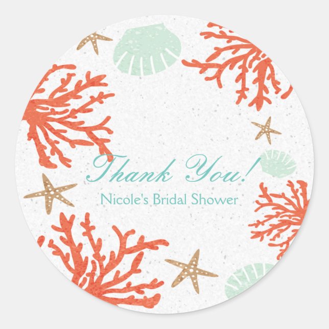 Beach Coral Reef Sea Muschel & Starfish Stickers (Vorderseite)