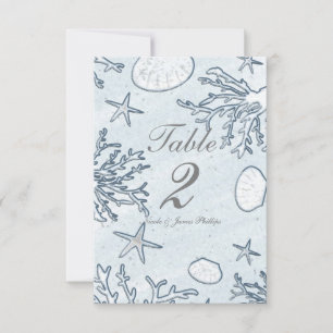 Beach Coral Reef Sea Muschel & Starfish Tischnumme Einladung