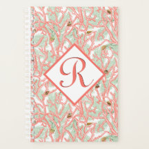 Beach Coral Seashells Custom Monogram