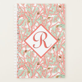 Beach Coral Seashells Custom Monogram Planer