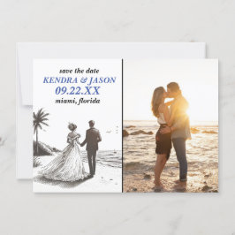 Beach Couple Save the Date Einladung