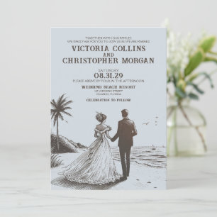 Beach Couple Wedding Einladung