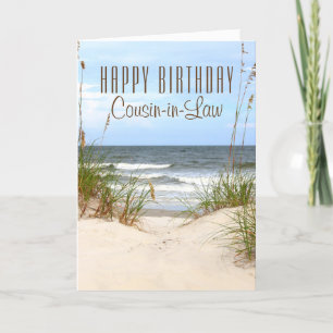 Beach Cousin in Law Birthday Card Karte