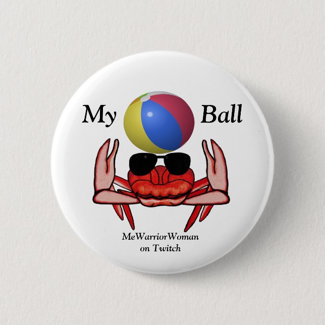 Beach Crab, My Ball, MeWarriorFrau auf Twitch Button (Vorderseite)