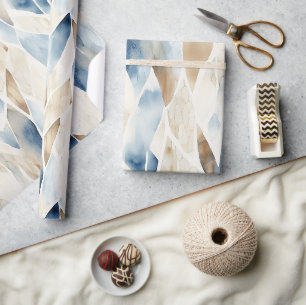 Beach Cream Blue Abstrakt Geschenkpapier