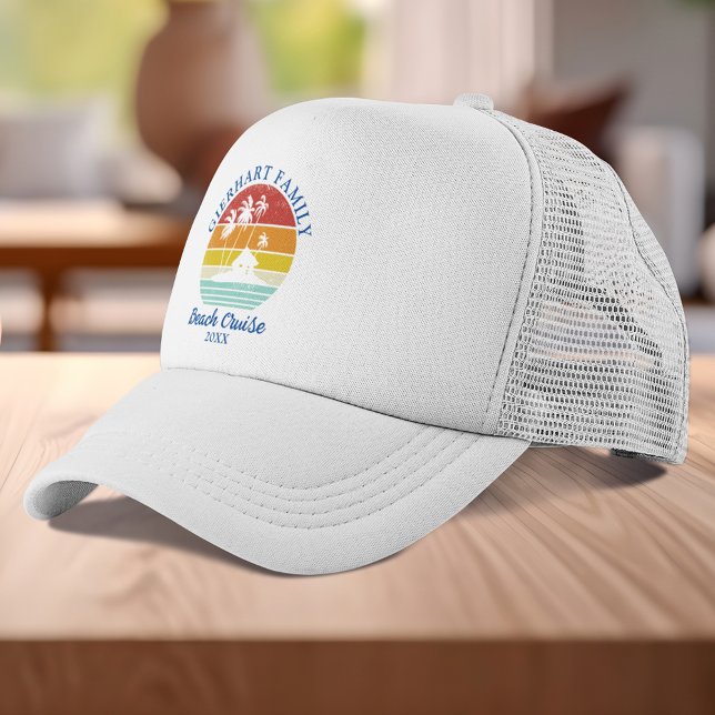 Beach Cruise Family Wiedersehen Matching Retro Truckerkappe (Beach Cruise Family Reunion Matching Retro Trucker Hat)