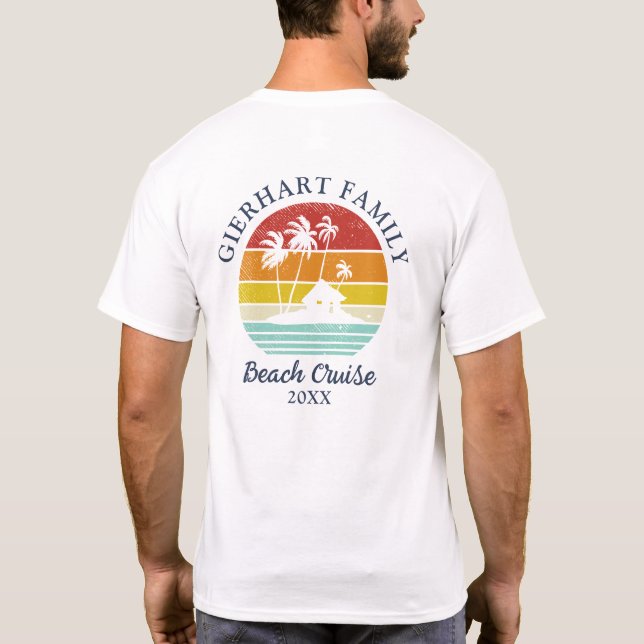 Beach Cruise Retro Family Wiedersehen Großvater Ur T-Shirt (Rückseite)