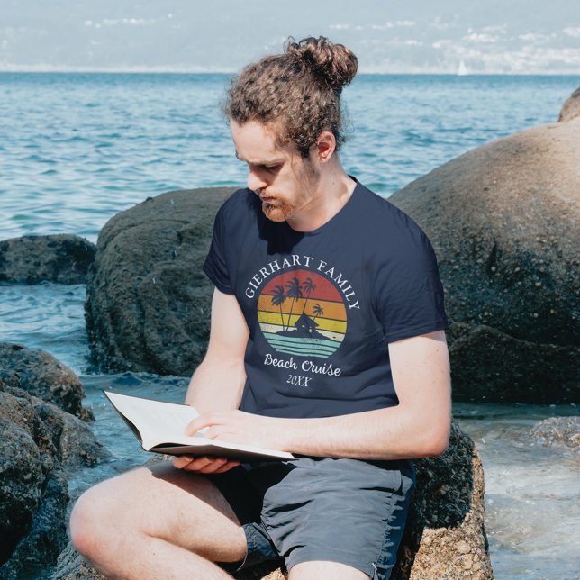 Beach Cruise Retro Family Wiedersehen Vater Urlaub T-Shirt (Von Creator hochgeladen)