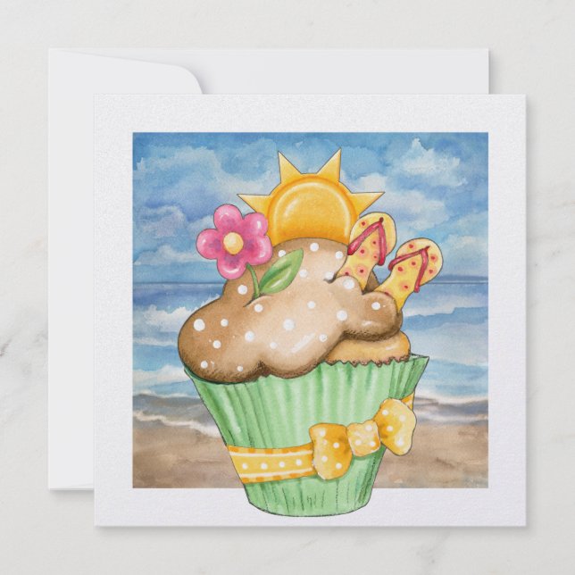 Beach Cupcake ! - SRF Einladung (Vorderseite)