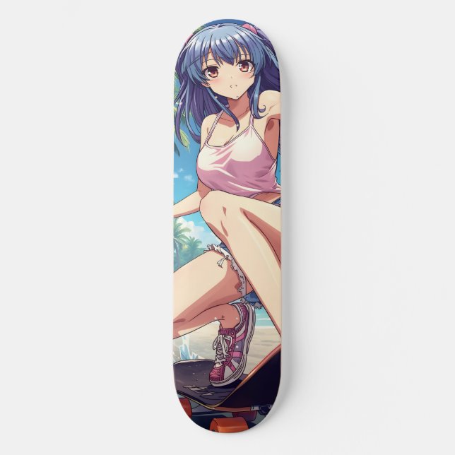 Beach Day Anime Skateboard Deck (Vorderseite)