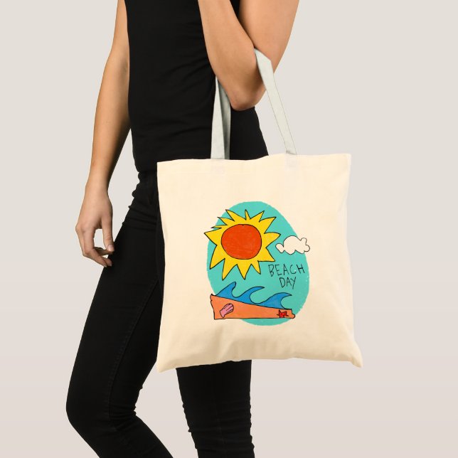 "Beach Day" Budget-Tasche Tragetasche (Vorderseite (Produkt))