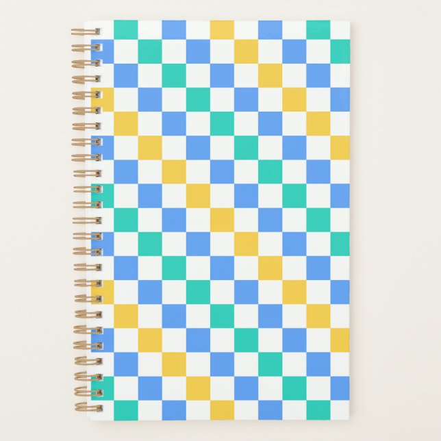 Beach day diagonal checkerboard pattern planer (Vorderseite)