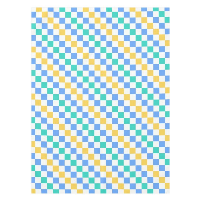 Beach day diagonal checkerboard pattern tischdecke (Vorderseite)