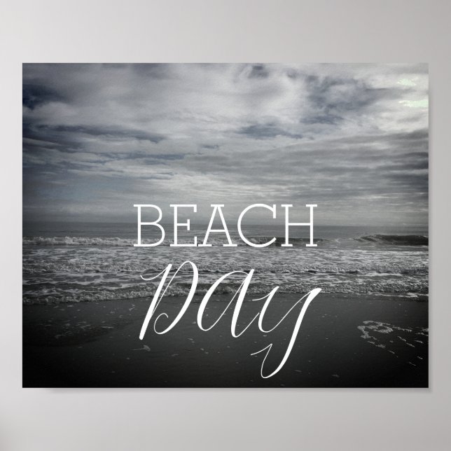 Beach Day Fotografie Foto Cloudy Fog Foggy Sky Poster (Vorne)