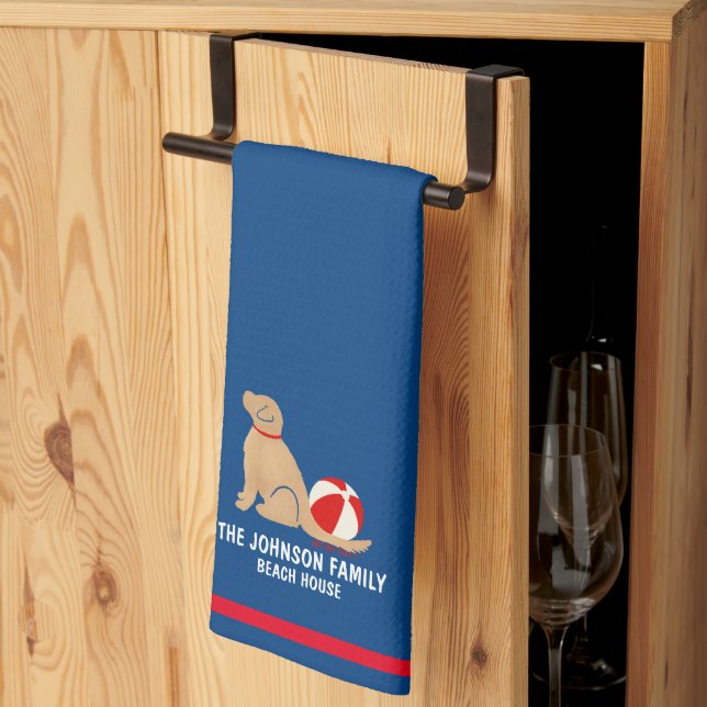 Beach Days Golden Retriever Dog Küchentuch (Drittel gefaltet)