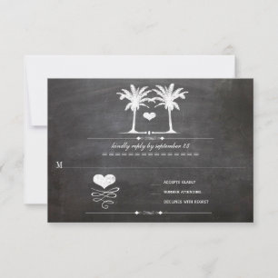 Beach Destination Chalkboard Typografie UAWG RSVP Karte