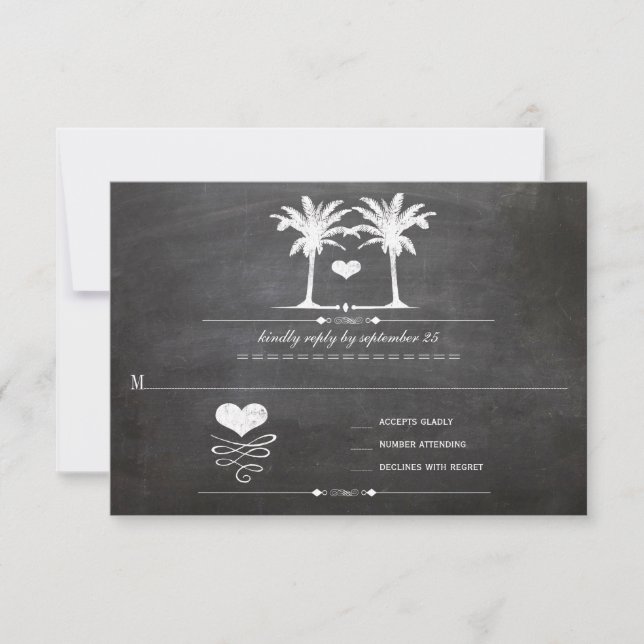 Beach Destination Chalkboard Typografie UAWG RSVP Karte (Vorderseite)