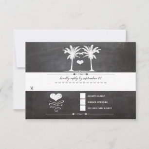 Beach Destination Chalkboard Typografie UAWG RSVP Karte
