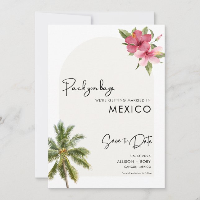 Beach Destination Foto Hochzeit Save The Date (Vorderseite)