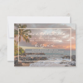 Beach Destination Rette unser Datum Hochzeit kein  Save The Date