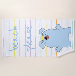 Beach Dog Blue "Beach bitte" Strandtuch