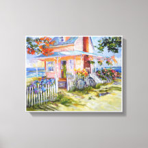 Beach Dream Hütte 14x11 & Border Canvas Print