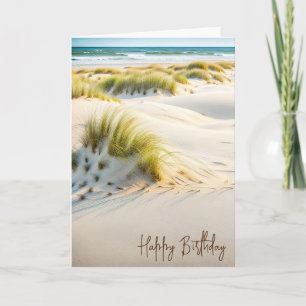 Beach Dune Grass Happy Birthday Karte