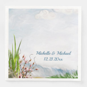 Beach Dune Romance Wedding Serviette
