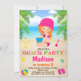 Beach Einladung Sommerstrand Geburtstagseinladung