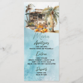 Beach Erntedank Flat Menu Menükarte