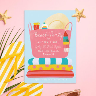 Beach Essentials Summer Beach Party Einladung