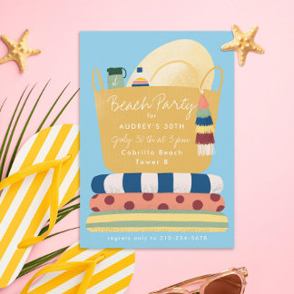 Beach Essentials Summer Beach Party Einladung
