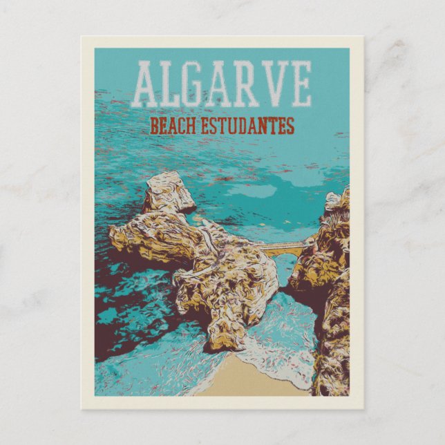 Beach Estudantes, Lagos Algarve Portugal - Einziga Postkarte (Vorderseite)
