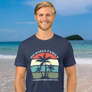 Beach Family Wiedersehen Cool Palm Tree Sunset Tri-Blend Shirt