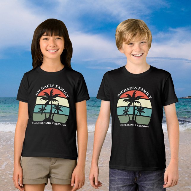Beach Family Wiedersehen Palm Tree Sunset Kids Tri-Blend Shirt (Von Creator hochgeladen)