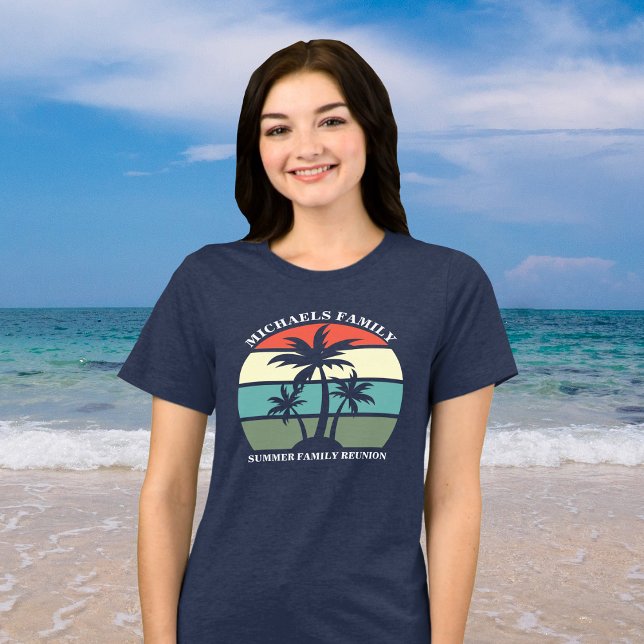 Beach Family Wiedersehen Palm Tree Sunset Women Tri-Blend Shirt (Von Creator hochgeladen)
