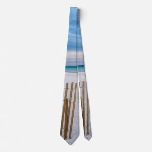 Beach Fence Morning Destin Florida Neck Tie Krawatte