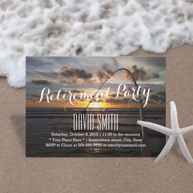 Beach Fishing Retirement Party Einladung (Von Creator hochgeladen)