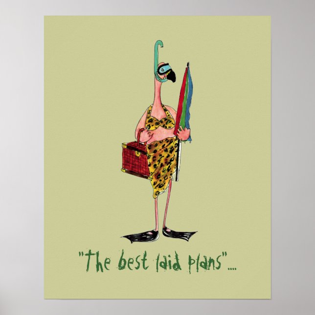 Beach Flamingo Poster (Vorne)