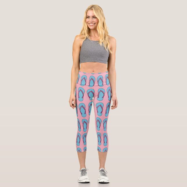 Beach Flip Flops Capri Leggings (Vorderseite)