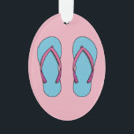 Beach Flip Flops Ornament<br><div class="desc">Eine Illustration eines Paares von rosa und blau flip Flops Strand. Es ist Sommerzeit! Lass uns eine Pause machen und unter der Sonne Spaß haben. Bist du nicht aufgeregt,  all deine Sachen für den Urlaub vorzubereiten? Vergiss nicht deine Flip Flops.</div>