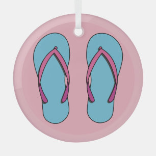 Beach Flip Flops Ornament Aus Glas