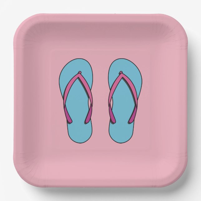 Beach Flip Flops Pappteller (Vorderseite)