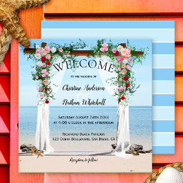 Beach Floral Arbor Hochzeitseinladung Einladung