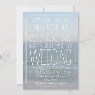 Beach Foto Moderne Hochzeit Einladung