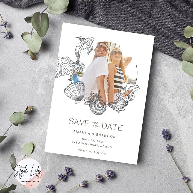 Beach Foto Sommerhochzeit retten das Datum Save The Date (Von Creator hochgeladen)