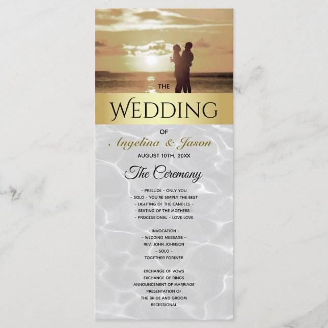 Beach Foto Wedding Programm (Vorderseite)